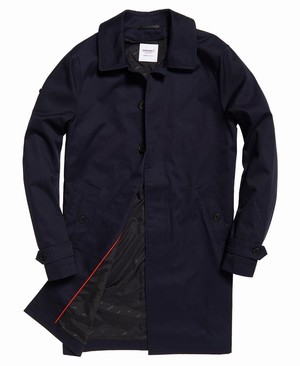 Superdry Edit Single Breasted Mac Férfi Kabát Sötétkék | CQWJG6593